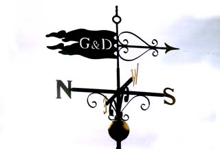 Pennant with Gold Leaf and Ball weathervane